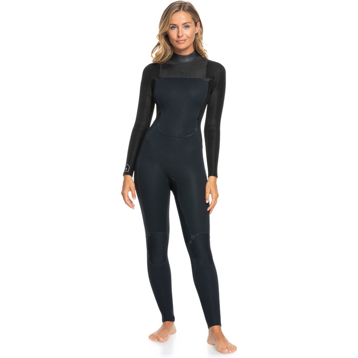 2024 Roxy Mujer Prologue 4/3mm Gbs Back Zip Neopreno ERJW103154 - Black